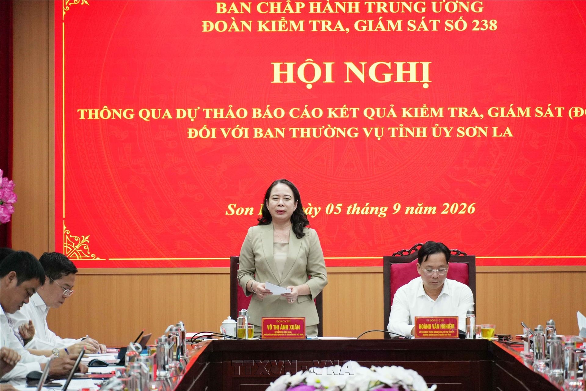 Phó Chủ tịch nước Võ Thị Ánh Xuân làm việc với Ban Thường vụ Tỉnh ủy Sơn La