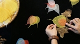Paintings on peepal leaves