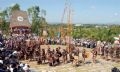 Reconstrucción de la ceremonia de “apuñalar al búfalo” para celebra el triunfo del pueblo étnico de Ba Ba.