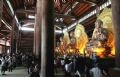Tres Budas de Tres Mundos (pasado, presente y futuro) de la pagoda Bai Dinh. Foto: Trong Chinh.