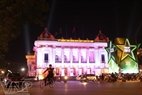 Hanoi Opera House is brilliant on Christmas Eve.