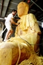  It takes the artisans 4-5 months to complete the wooden part of this statue.