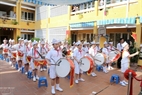 El grupo de tambor de la escuela primaria Thanh Cong A, distrito de Ba Dinh, Hanoi, en la ceremonia. Foto: Hoang Ha