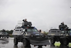 Mobile Police and Special Task forces are equipped with specialised bulletproof armoured vehicles which are to be used for counter-terrorism and hostage rescue. Photo: Khanh Long/VNP