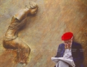Work “Red reading hat” by Marcel Van Balken, Netherlands.