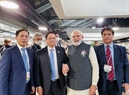 Thủ tướng Phạm Minh Chính gặp Thủ tướng Ấn Độ Narendra Modi tại Hội nghị thượng đỉnh về biến đổi khí hậu của Liên hợp quốc năm 2021 (COP26), chiều 2/11/2021, tại Glasgow, Scotland (Vương quốc Anh). Ảnh: Dương Giang-TTXVN
