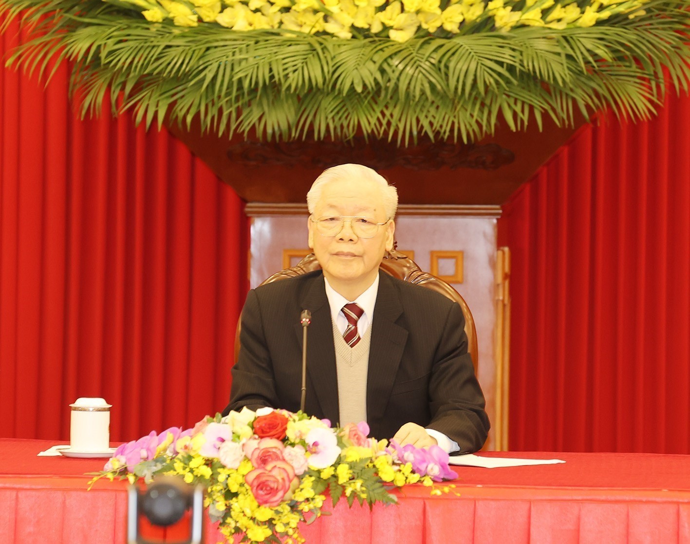 Tổng Bí thư Nguyễn Phú Trọng hội đàm trực tuyến cấp cao với Chủ tịch ...