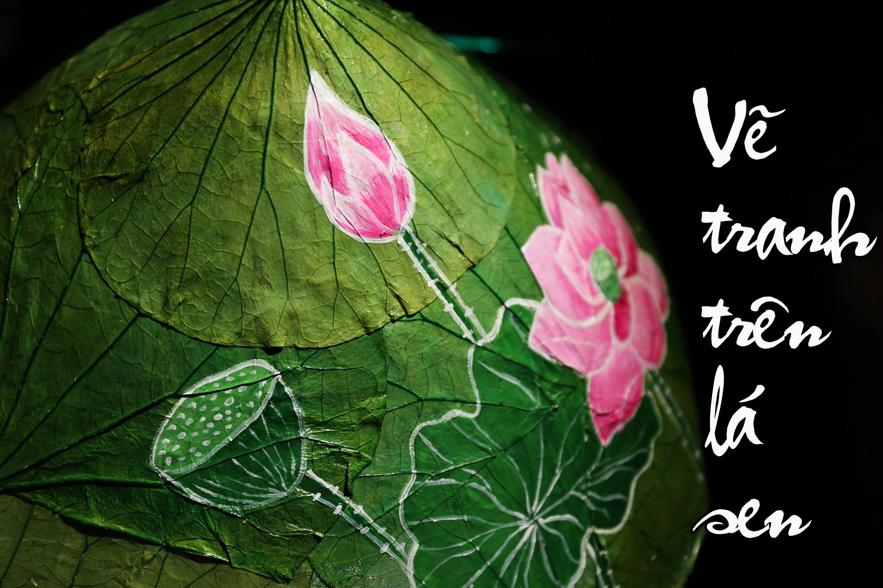 Vẽ tranh trên lá sen